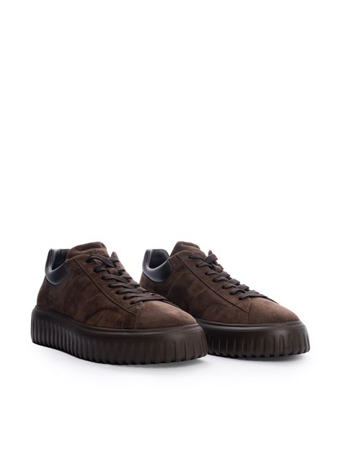 Sneakers H-Stripes in suede marrone HOGAN | HXM6450FC6T PJQ0UV2